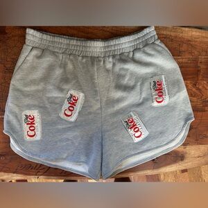 Queen of Sparkles Gray Athletic Shorts with Diet Coke Design